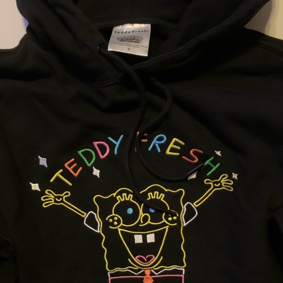 Teddy Fresh x Spongebob black hoodie - size SMALL - Picture 3 of 4